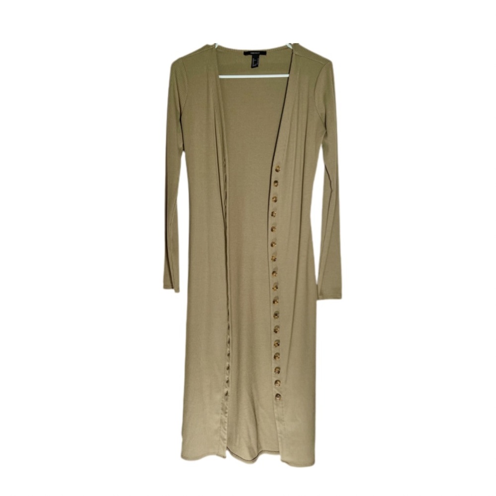 Forever 21 long ribbed maxi cardigan dress
